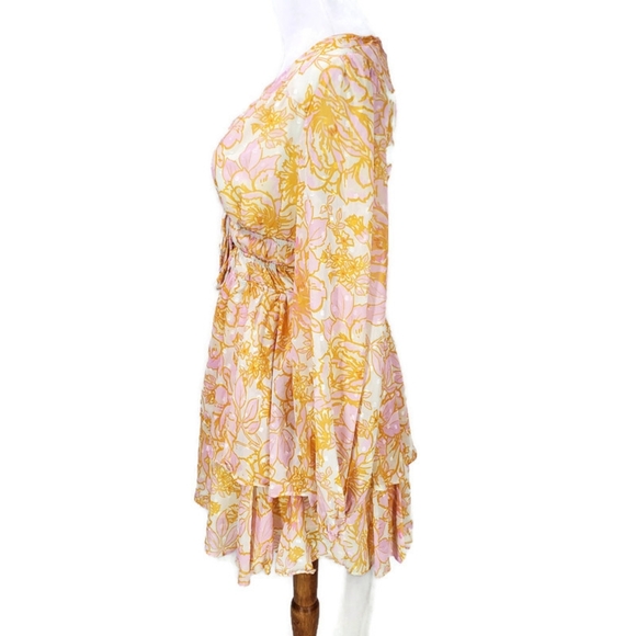 Sundae Muse Evelina Floral Ruffle Romantic Fairy Corset Feminine Blouson Sleeve - Picture 9 of 16